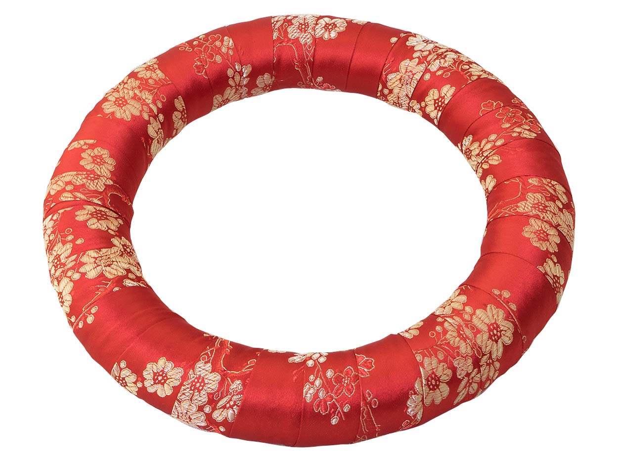 26cm Ring für Klangschalen von ca. 33-37 cm, rot Blume