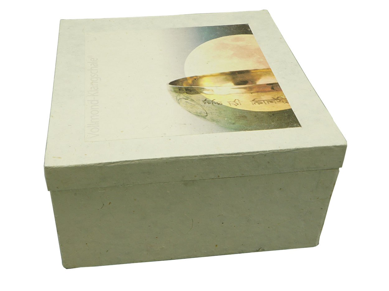 Vollmond Box aus naturfarbenem Loktapapier für Vollmondklangschale
