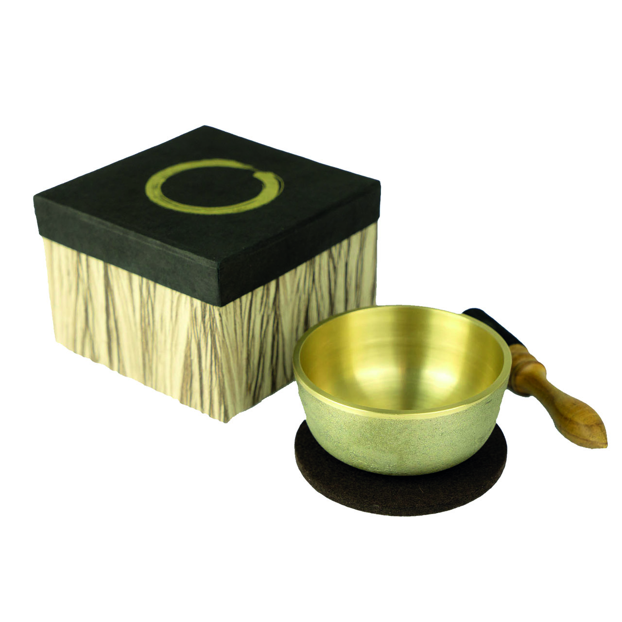 Braune Zen-Box mit Klangschale im Japan Style und Zubehör